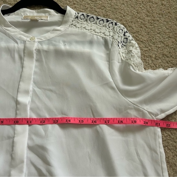 Michael Michael Kors White Button Down Long Sleeve Blouse Large - Picture 5 of 8